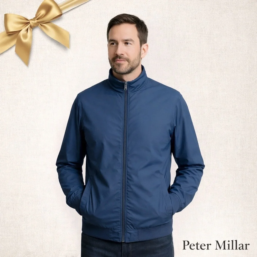 Peter Millar Mens Golf Jacket XL Midnight Blue Water Resistant
